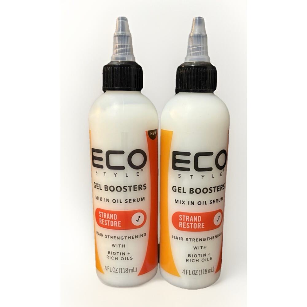 Eco Style Gel Boosters Strand Restore Oil Serum 4oz Lot of 2 Biotin Hair NEW